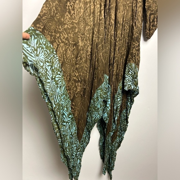 VTG Lotus Traders Plus Size 3X Midi Dress  Batik Tie Tye Boho Asymmetrical Hem - Picture 9 of 16